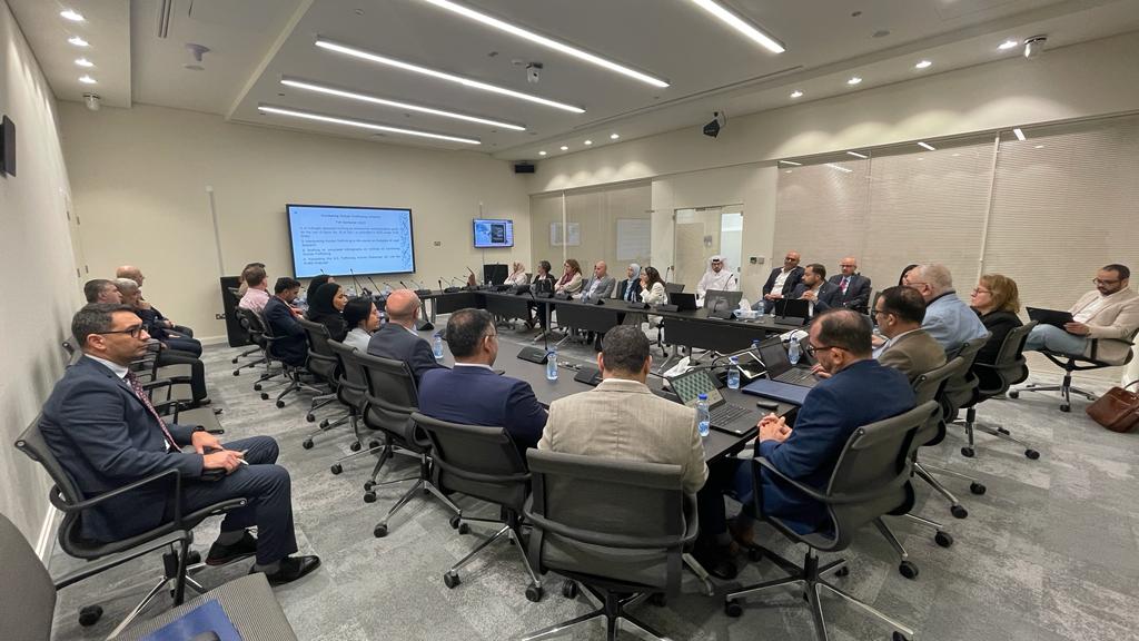 Fulbright Specialist Judge Kristi Gray and Director of Qatar University Legal Clinic Dr. Mohamad Mattar lead an October 30 discussion with QU faculty members and Qatari government stakeholders on Law to Combat Human Trafficking and Means to Enhance its Enforcement in Qatar.
