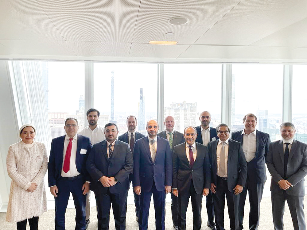 Acting CEO of QSE Abdul Aziz Nasser Al Emadi with other officials during the investment forum in New York.