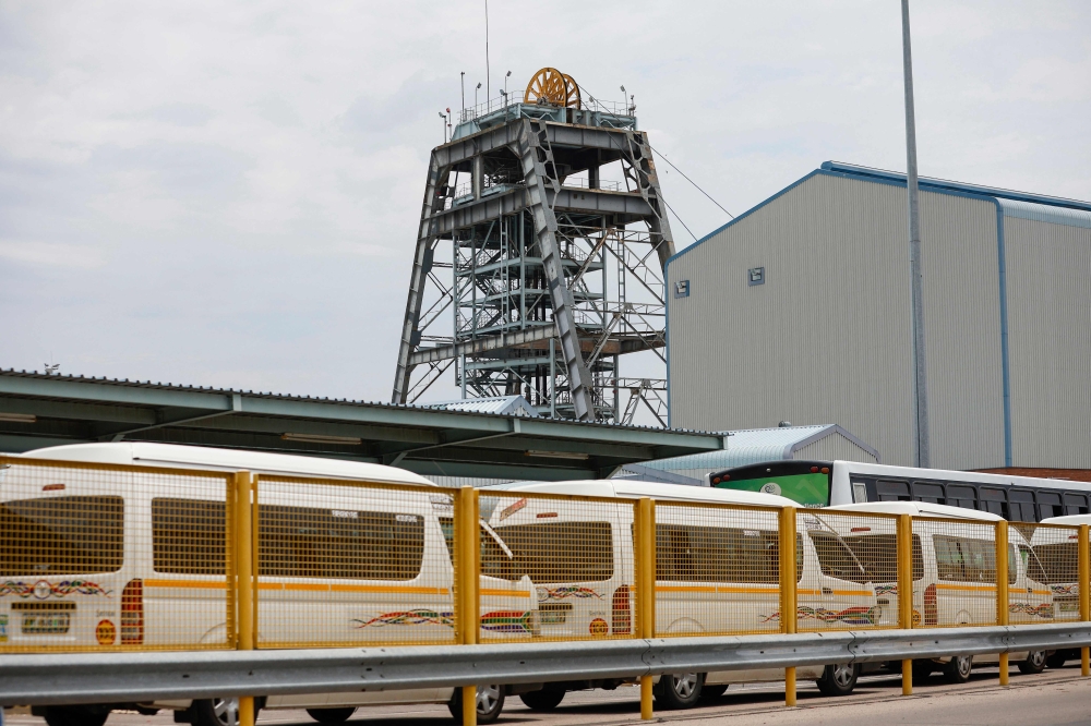 A general view of the 11C shaft at Impala Platinum mine near Rustenburg on November 28, 2023. Eleven miners died and another 75 were injured in South Africa after an elevator carrying workers back up to the surface, malfunctioned and fell, the mine's operator said on Movember 28, 2023. (Photo by PHILL MAGAKOE / AFP)
