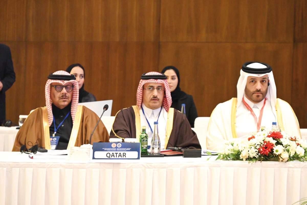 Shura Council members Eng. Ahmed bin Hitmi Al Hitmi (centre),  Yousuf bin Ahmed Al Sada and Nasser bin Mutrif Al Hammadi (right) at the Asian Parliamentary Assembly meeting.  