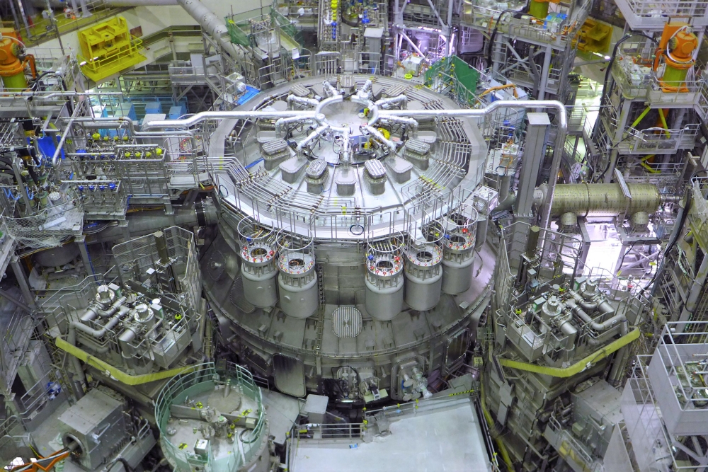 This undated handout image taken and received by the National Institutes for Quantum Science and Technology (QST) on December 1, 2023 shows the JT-60SA, the world's biggest nuclear fusion reactor constructed to date, before its planned inauguration in the city of Naka, Ibaraki prefecture on December 1. Photo by Handout / National Institutes for Quantum Science and Technology (QST) / AFP