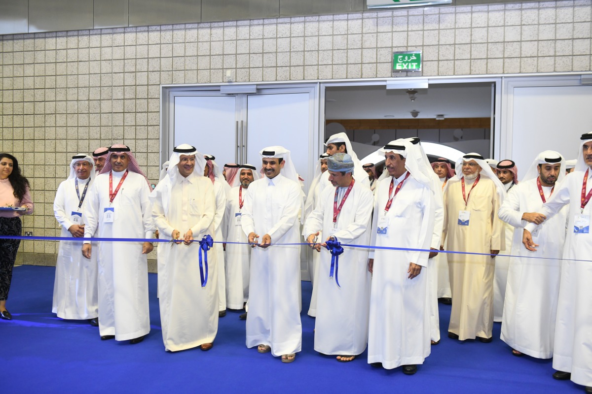 Minister of State for Energy Affairs, and President & CEO of QatarEnergy, H E Saad Sherida Al Kaabi, Minister of Energy of Saudi Arabia H R H Prince Abdulaziz bin Salman Al Saud, Minister of Energy and Minerals of Oman Salim bin Nasser bin Said Al Aufi, CEO of SABIC and President of GPCA Eng. Abdulrahman Al Fageeh at the opening ceremony of 17th Annual GPCA Forum. PIC: AMR DIAB