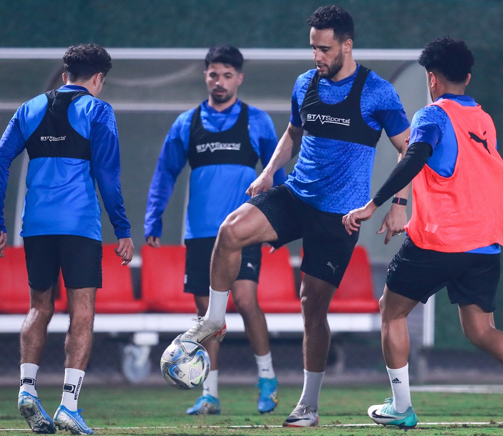 Al Wakrah players in action during a training session. 