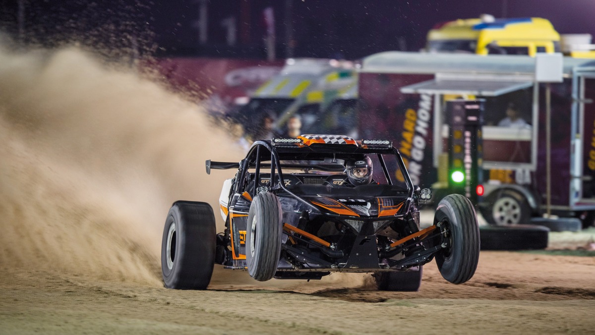 Action from the Buggy category of the previous season of Qatar Sand Drag Competition.