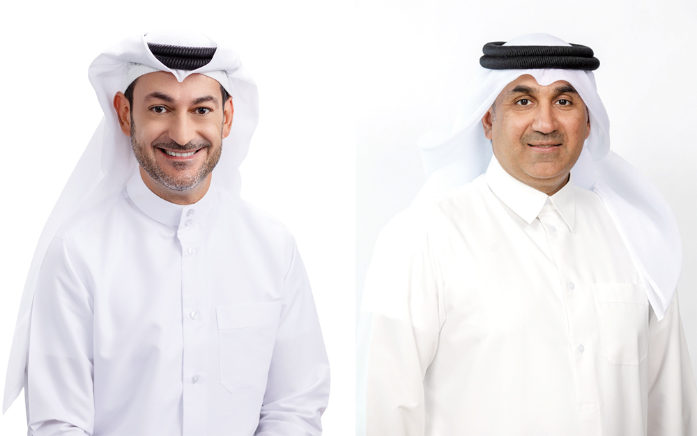 Managing Director and CEO of Ooredoo Group Aziz Aluthman Fakhroo (left) and Chief Finance Officer of Ooredoo Group, Abdulla Al Zaman