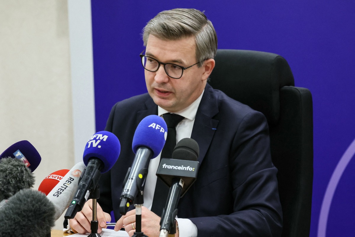 Meaux's Public Prosecutor Jean-Baptiste Bladier speaks during a press conference following the discovery of the bodies of a woman and her four children in their flat, in Meaux, eastern Paris, on December 26, 2023. (Photo by ALAIN JOCARD / AFP)
 
