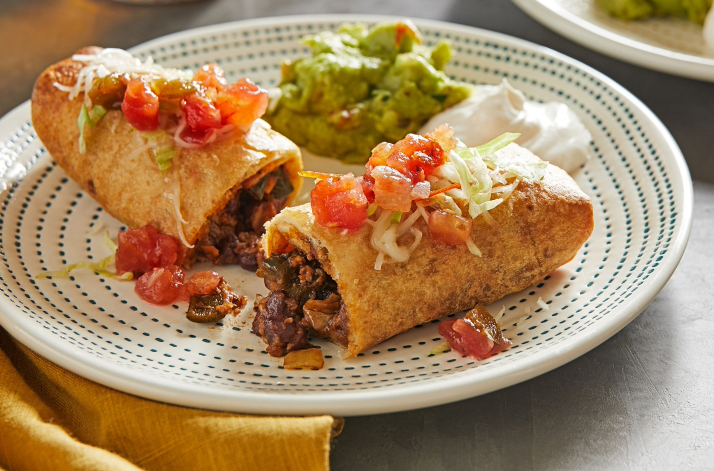 Chimichangas with black beans and poblano. Tom McCorkle for The Washington Post; food styling by Gina Nistico for The Washington Post.
