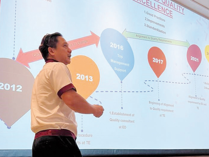 A trainer during one of the sessions at the event.