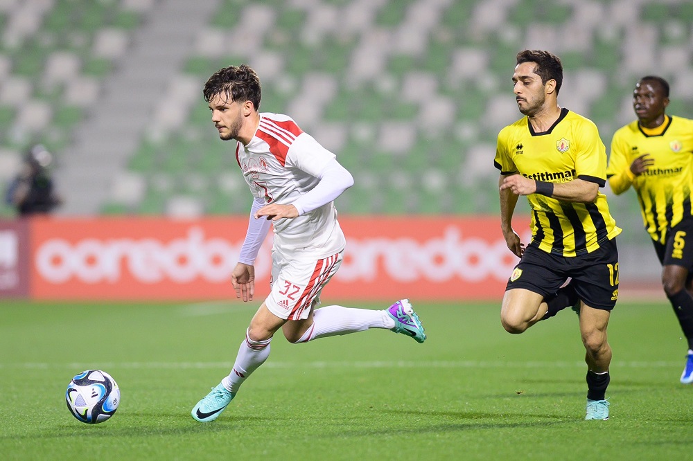 Action during the second semi-final between Al Arabi and Qatar SC. 