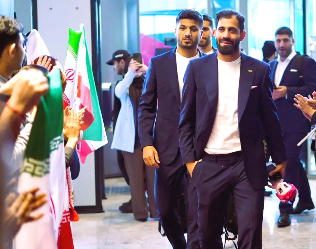 Iran players arrive in Doha.