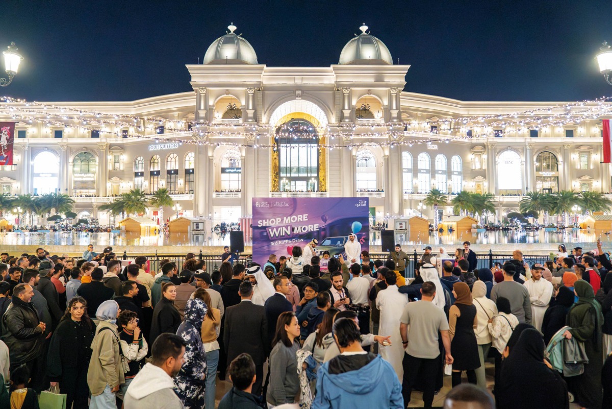 People gather for the third raffle draw of Shop Qatar 2024 at Vendôme on Friday.