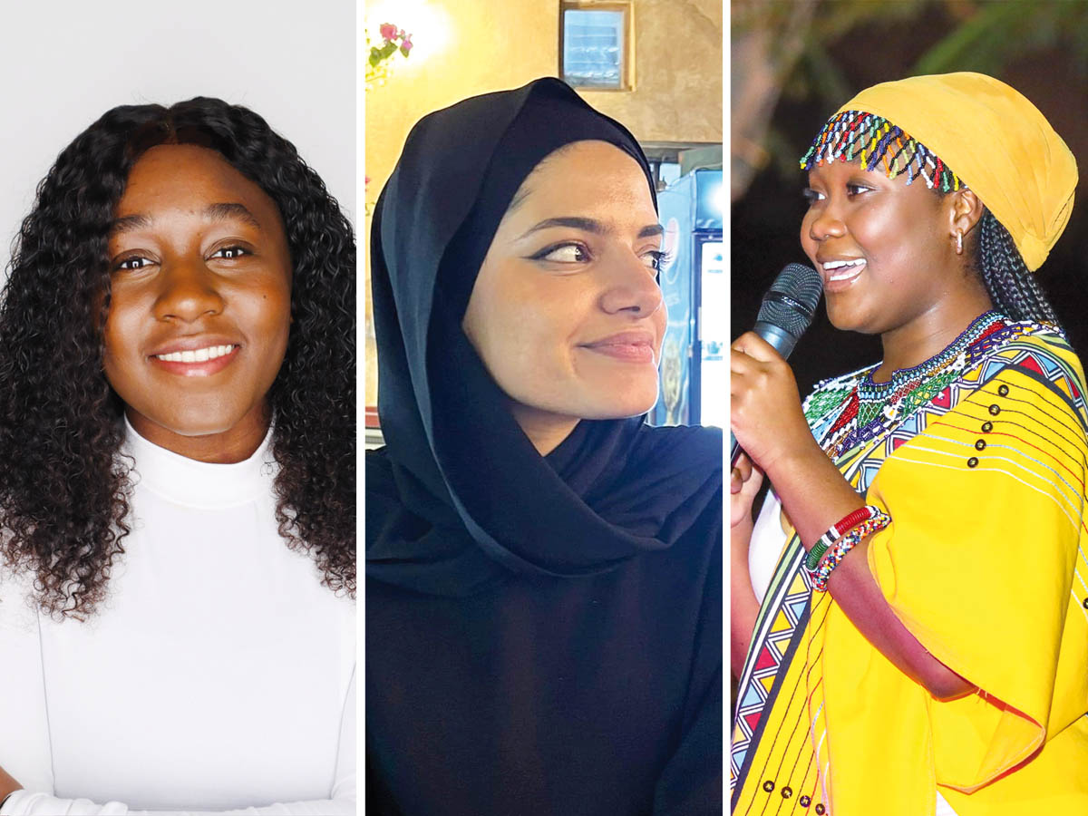 From left:Renee Mutare, Minahil Khan and Michelle Hadebe