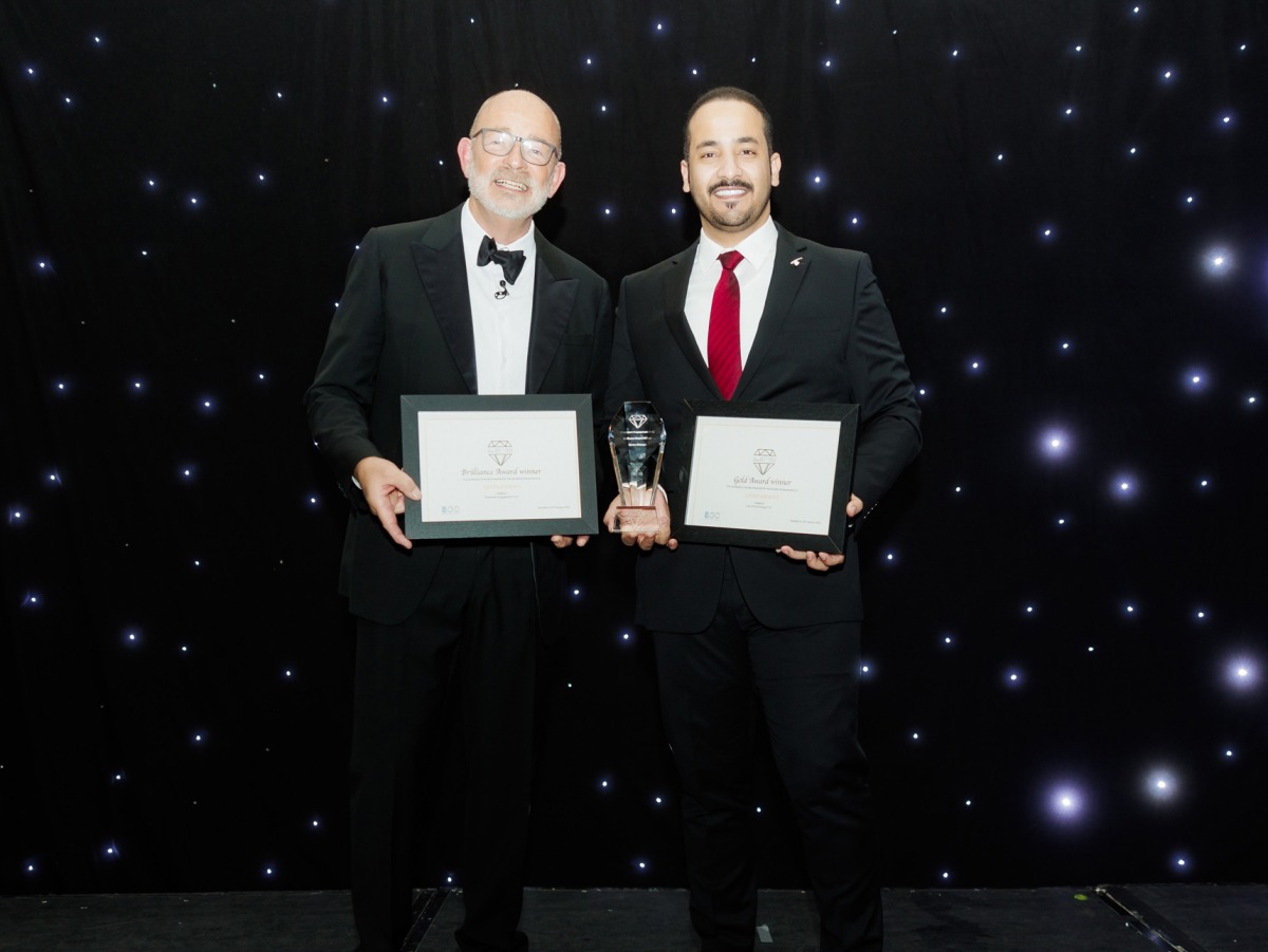 Officials receiving the two accolades at the 2024 International Brilliance Awards in London.