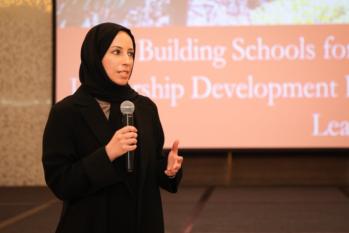 Minister of Education and Higher Education H E Buthaina bint Ali Al Jabr Al Nuaimi addressing the event. 