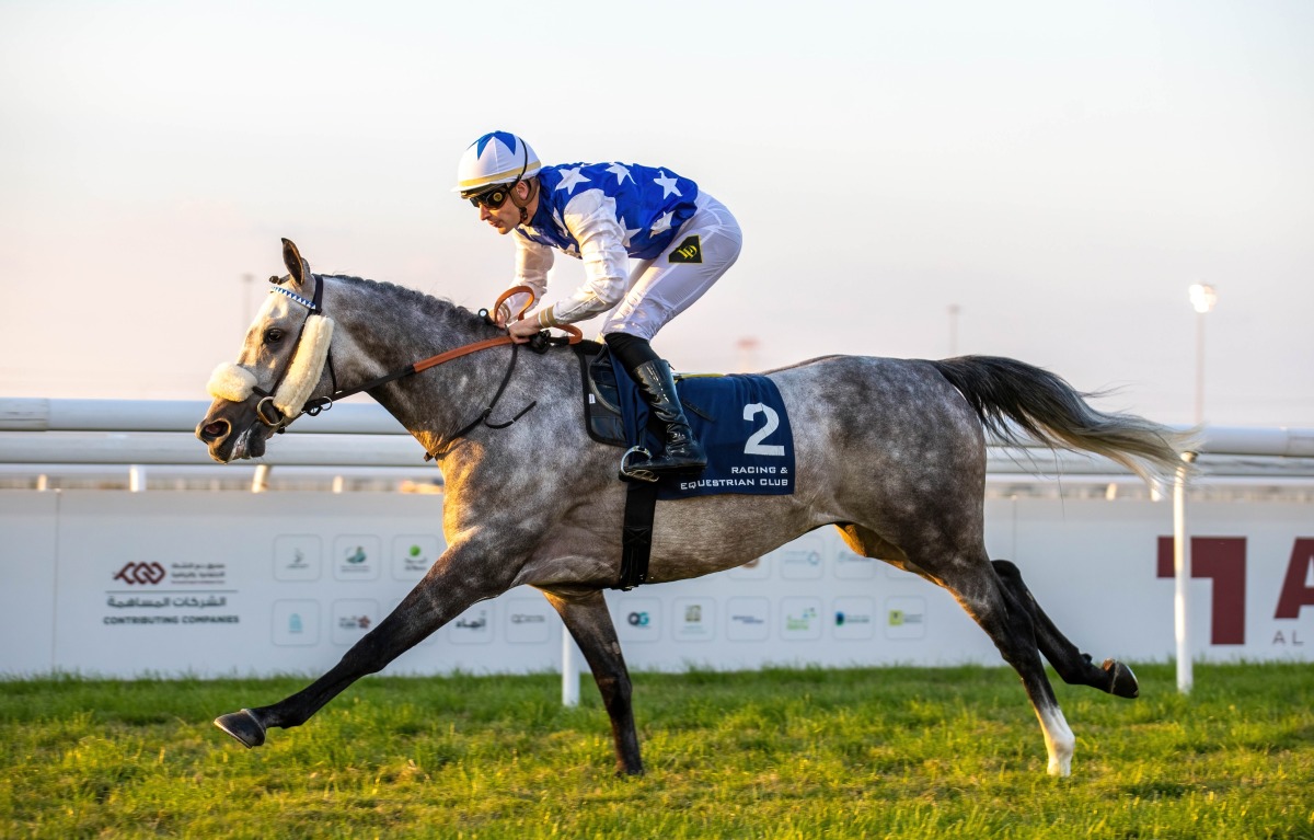 Lukas Delozier rides Zamer during the feature yesterday. 