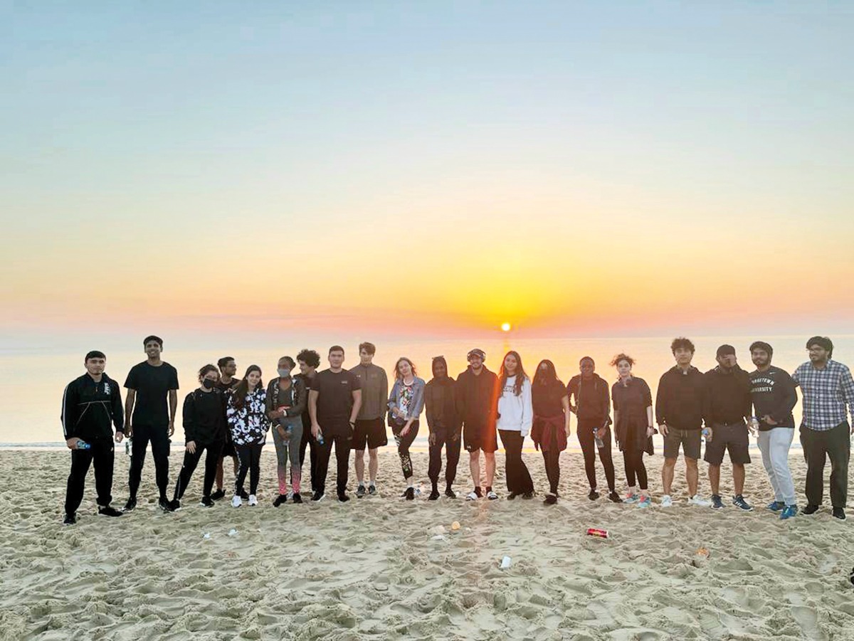 Georgetown University in Qatar students during a sports activity. 