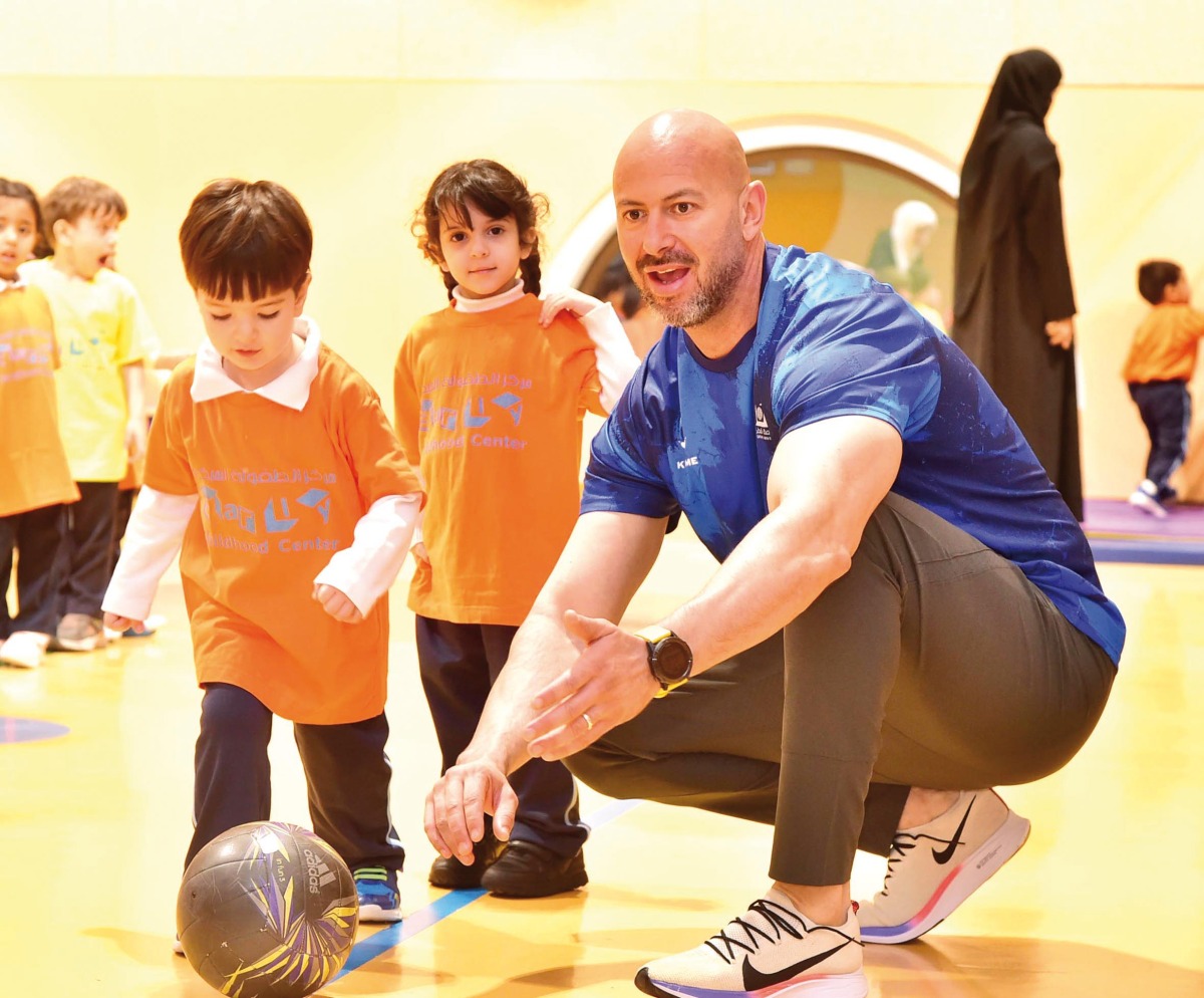 Kids take part in the activities during the Early Childhood Center celebration of the National Sports Day.