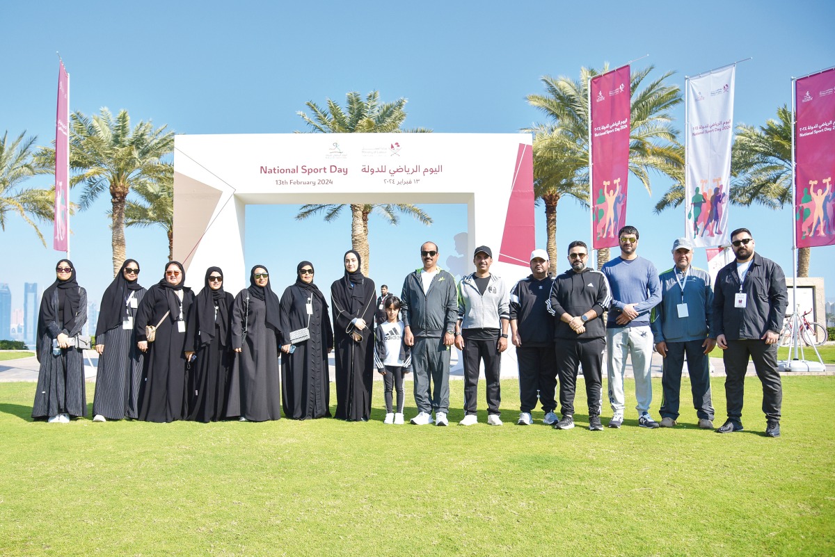 Officials from the Ministry of Labour during NSD activities at Museum of Islamic Art park yesterday.