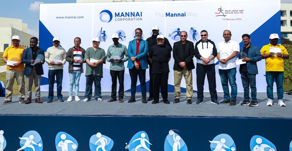 Mannai Corporation long serving employees honoured during the National Sport Day.