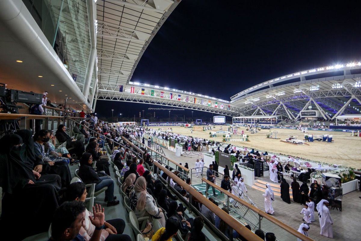 A view of Al Shaqab's Longines Arena.  