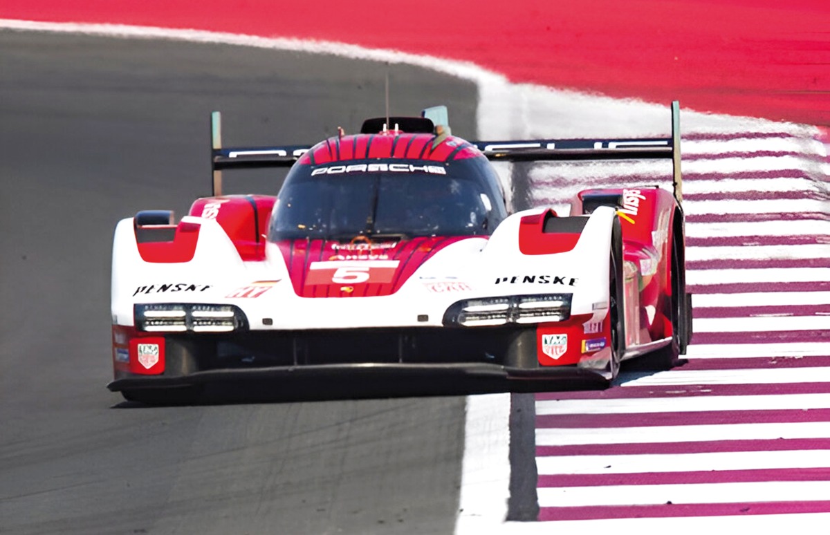 Penske Motorsport's No.5 Porsche 963 during the 2024 WEC Prologue test at the Lusail International Circuit, yesterday.
