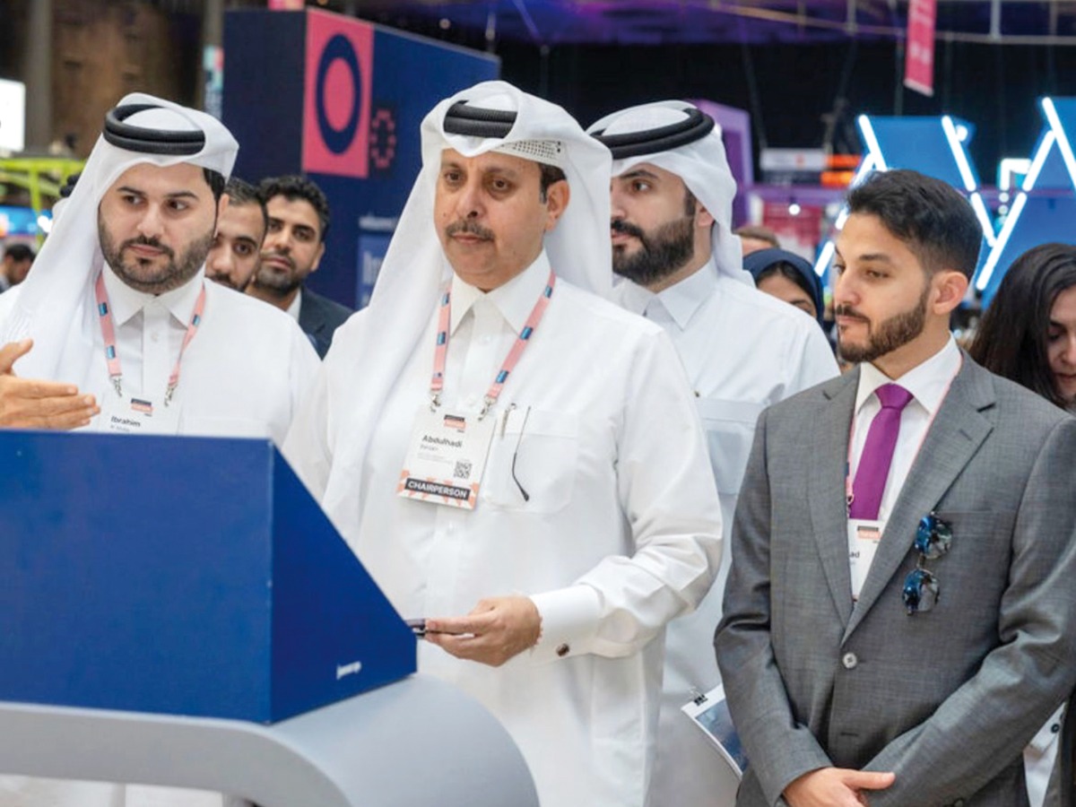CEO of Jusour Eng Abdulhadi Bakhit Barqan (centre) inaugurating the website at Web Summit Qatar 2024 yesterday.