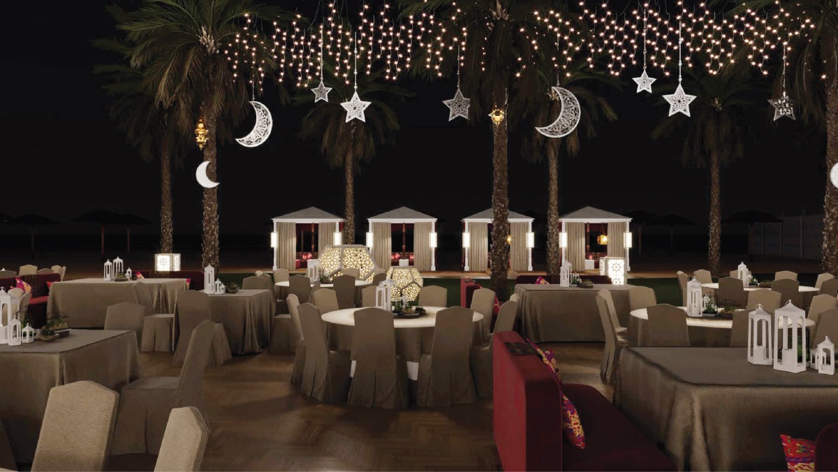 A view of one of the hotel's site decoration ahead of the Ramadan season.