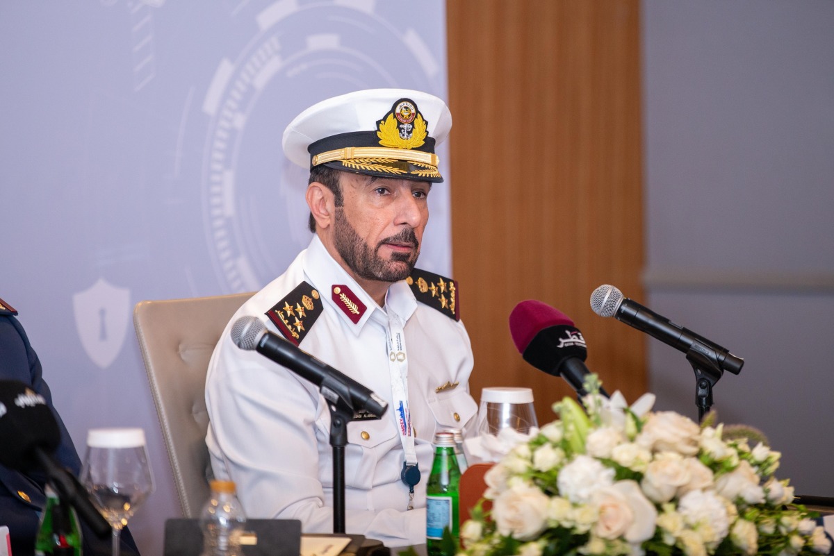 Chairman of DIMDEX Organising Committee, Staff Brigadier (Sea) Abdulbaqi Saleh Al Ansari addressing a press conference yesterday.