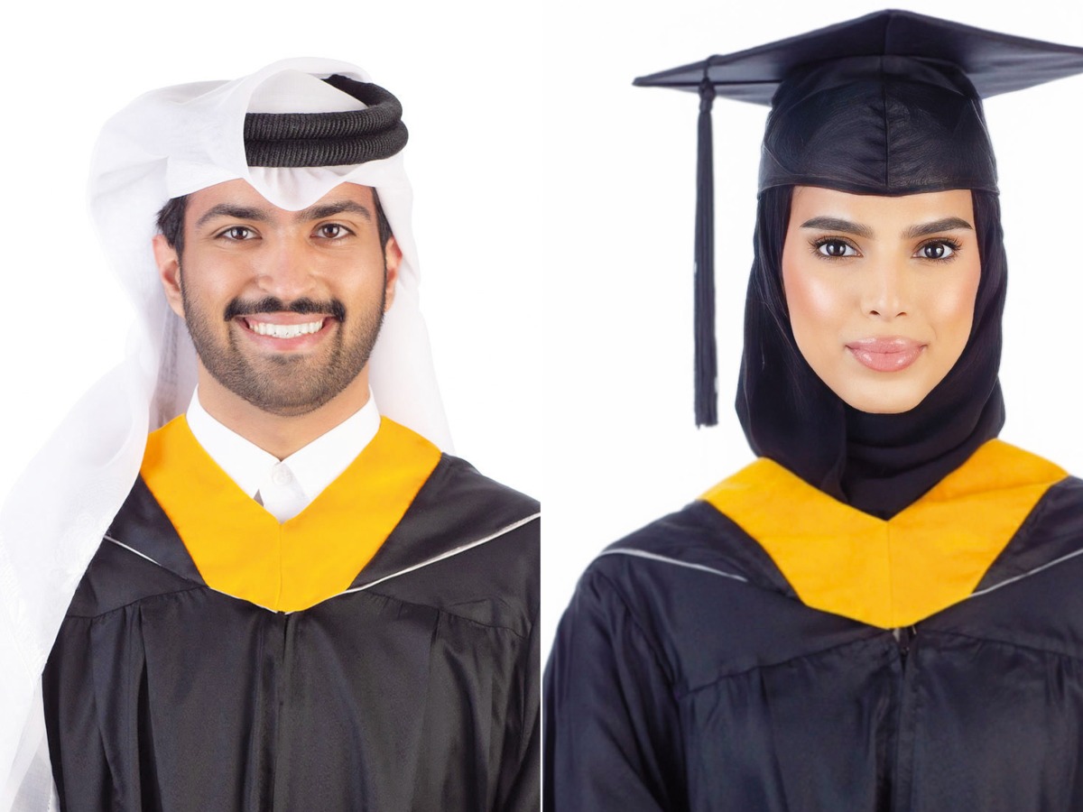 From left: Ahmad Majid A Z  Al Kuwari and Asmaa Khalifa Al Kuwari 