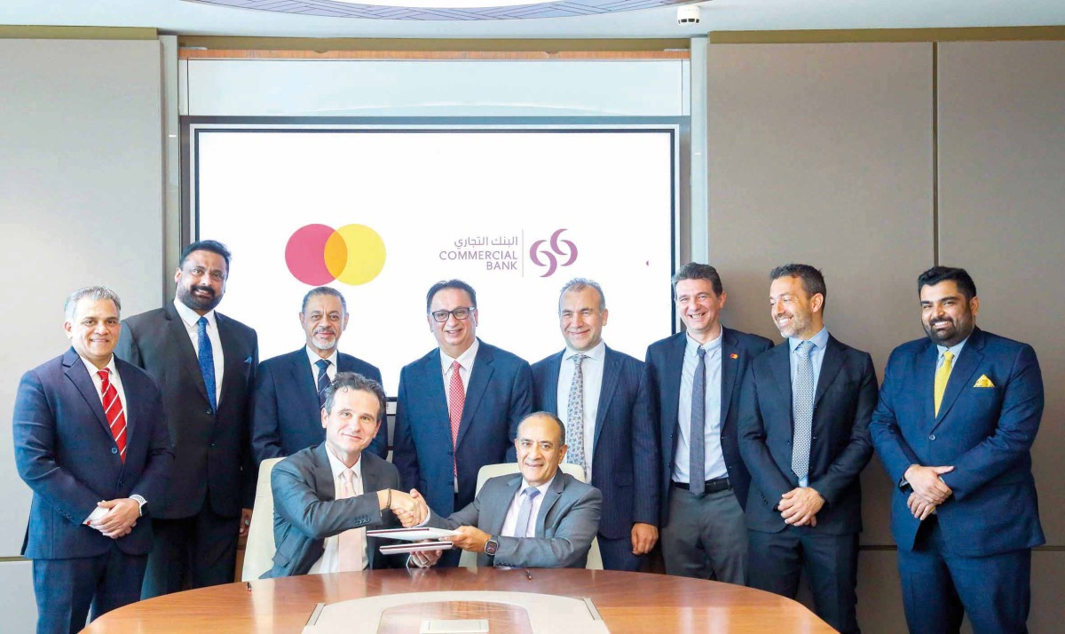Commercial bank Group CEO, Joseph Abraham; President of Eastern Europe, Middle East and Africa at Mastercard, Dimitrios Dosis with other officials.