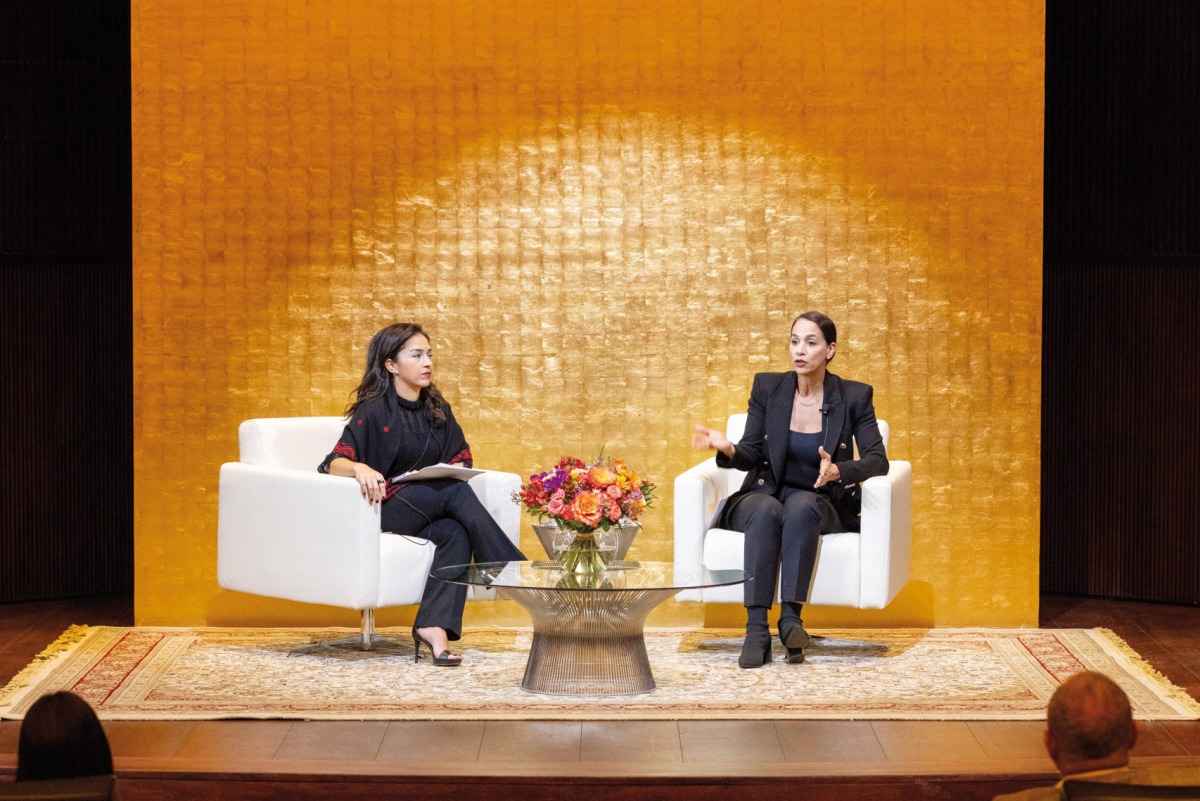 Noura Erakat (right) in conversation with Dr. Noha Aboueldahab.