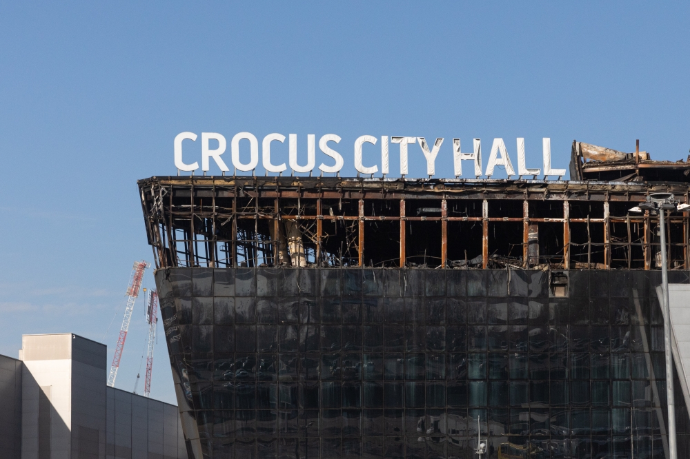 The Crocus City Hall concert venue in suburban Moscow, Russia. Photo taken on March 28, 2024 by Xinhua/Bai Xueqi. 