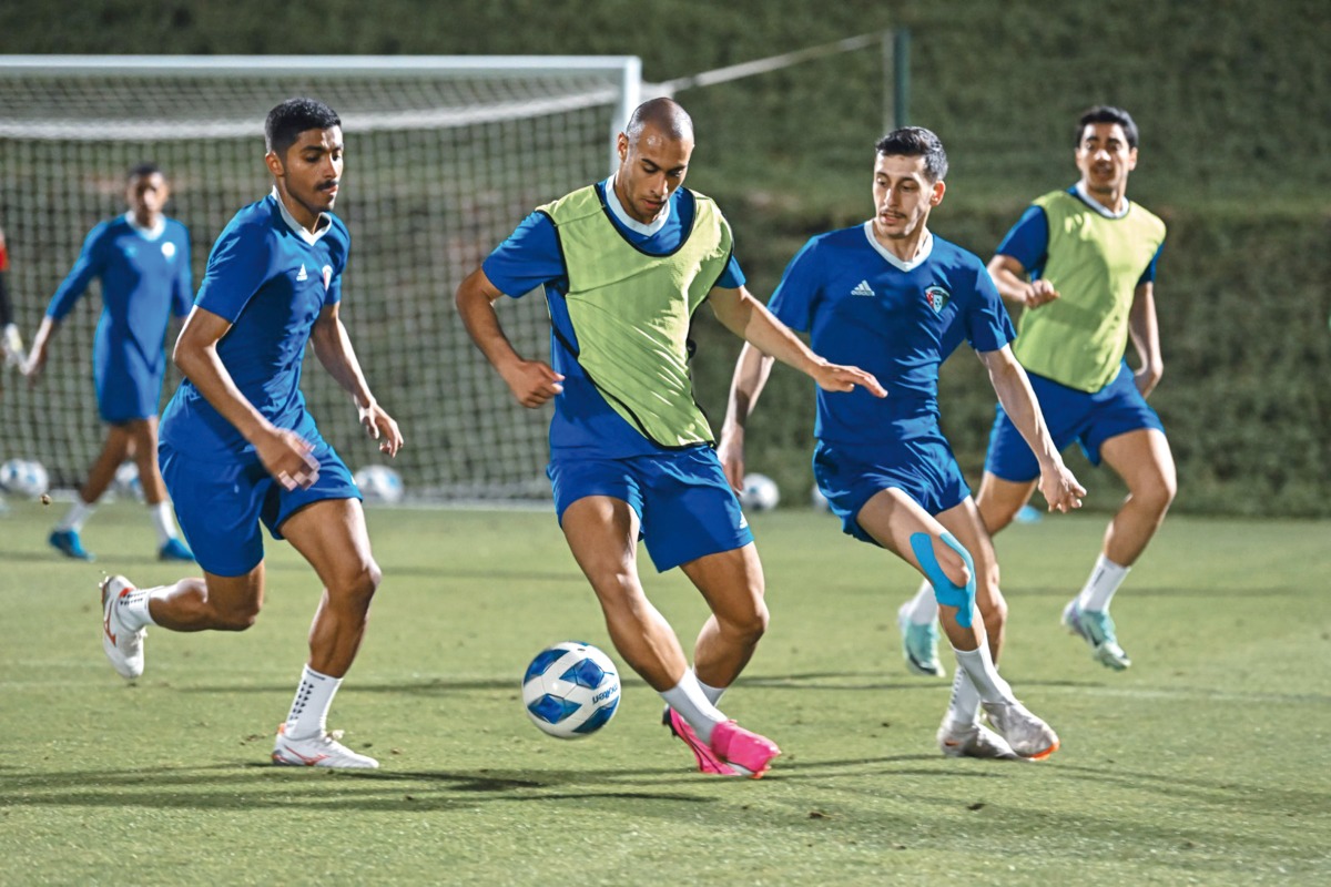 Qatar U23 players during a training session.