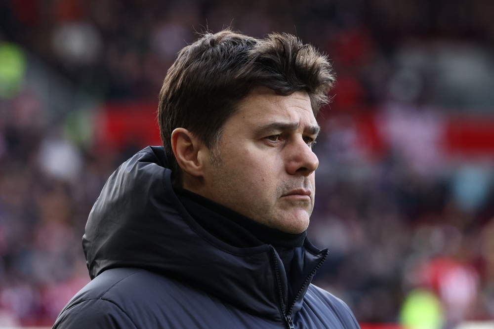 File photo: Chelsea's Argentinian head coach Mauricio Pochettino waits for the start of the English Premier League football match between Brentford and Chelsea at the Gtech Community Stadium in London on March 2, 2024. (Darren Staples / AFP)

