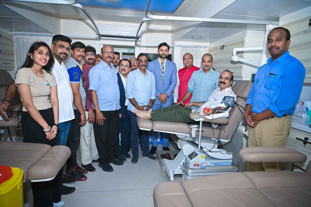  Participants during the blood donation drive.