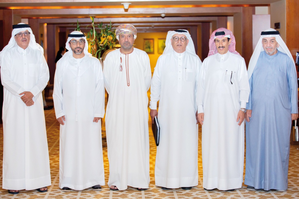 Gulf Press Union officials after the first meeting in Doha.