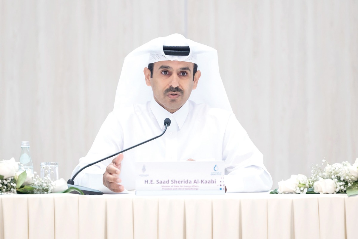 Minister of State for Energy Affairs, H E Saad Sherida Al Kaabi addressing the Energy Sector’s 24th Annual Qatarization Review meeting. 