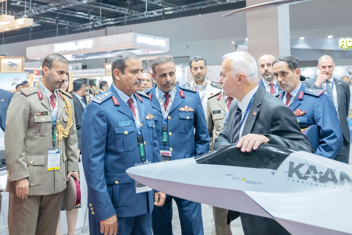 Chief of Staff of Qatar Armed Forces H E Staff Lieutenant-General (Pilot) Salem bin Hamad bin Aqeel Al Nabit visiting a defence and security exhibition in Kuala Lumpur. 