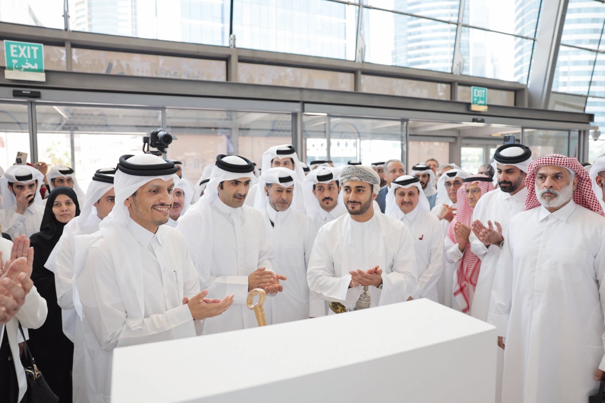 Prime Minister and Minister of Foreign Affairs H E Sheikh Mohammed bin Abdulrahman bin Jassim Al Thani inaugurating the 33rd Doha International Book Fair at the DECC yesterday. Minister of Culture H E Sheikh Abdulrahman bin Hamad Al Thani and Minister of Culture, Sports and Youth of the Sultanate of Oman H H Sayyid Theyazin bin Haitham Al Said also attended the ceremony.