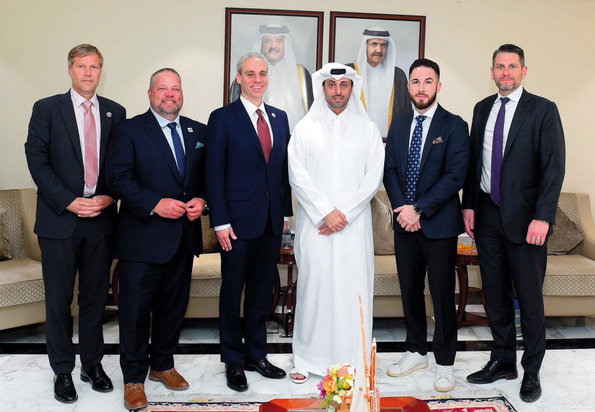 Minister of Municipality H E Abdullah bin Hamad bin Abdullah Al Attiyah with the mayors. 