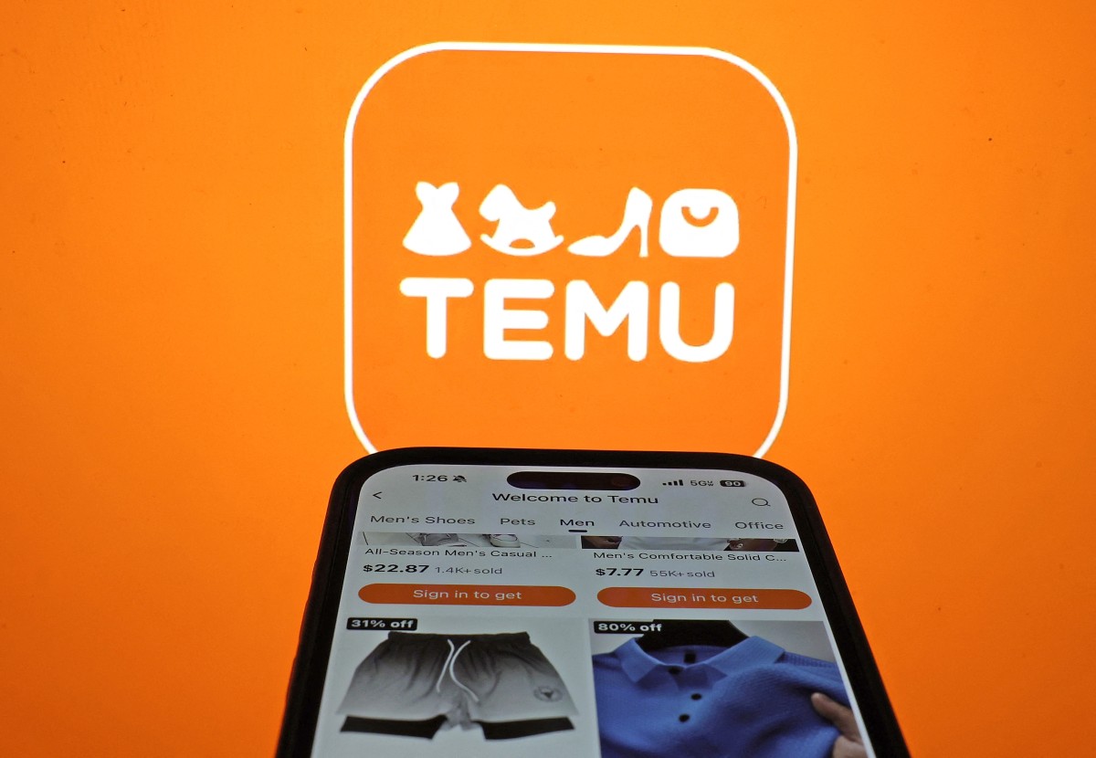 In this photo illustration, the Temu logo is displayed on a laptop on February 26, 2024 in San Anselmo, California. Photo Illustration by Justin Sullivan/Getty Images