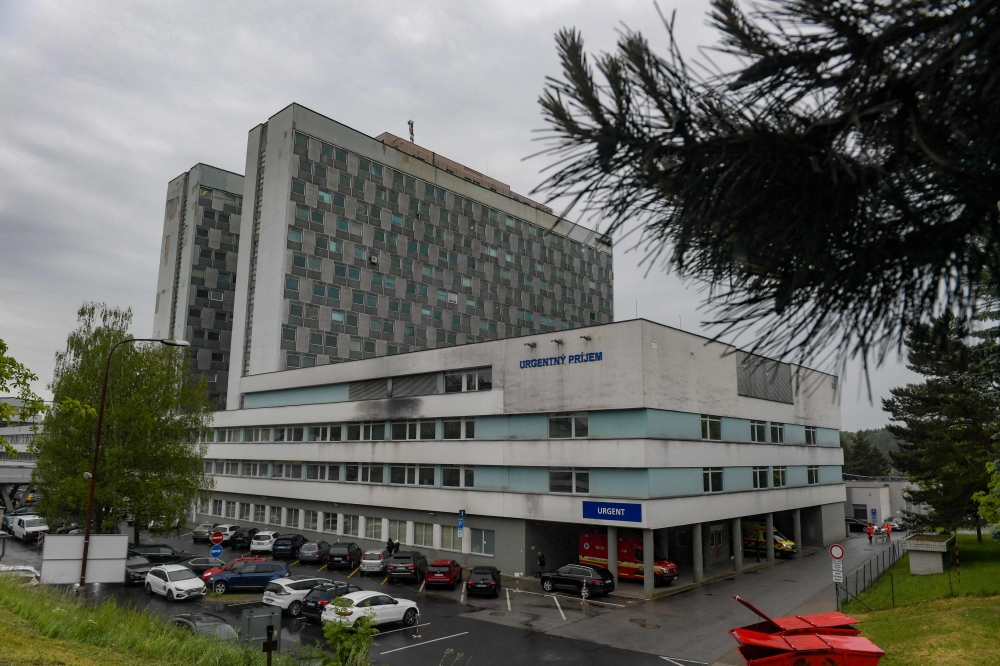 Picture taken on May 17, 2024 shows the hospital in Banska Bystrica, Slovakia where Slovak Prime Minister Robert Fico is being treated after he was shot 