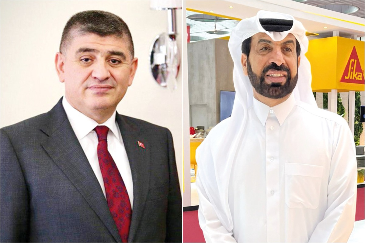 Ambassador of Turkiye to Qatar H E Dr. Mustafa Goksu (left) and Aamal CEO Rashid Al Mansouri