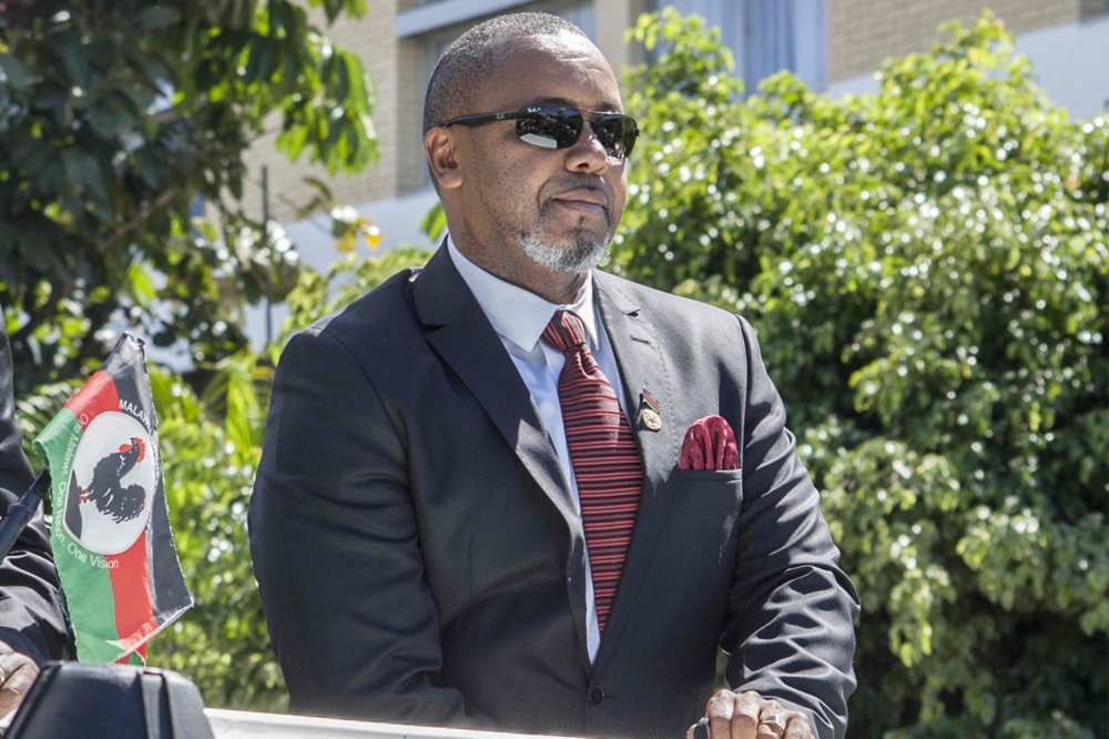 File: Saulos Klaus Chilima, Malawi's incumbent Vice President and president for the United Transformation Movement (UTM), leaves the Mount Soche Hotel in Blantyre on May 6, 2020. (Photo by Amos Gumulira / AFP)