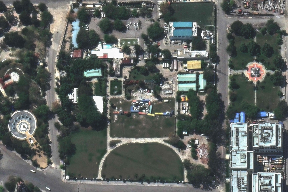 The National Palace in Port-au-Prince. Photo by Satellite image 2024 Maxar Technologies / AFP

