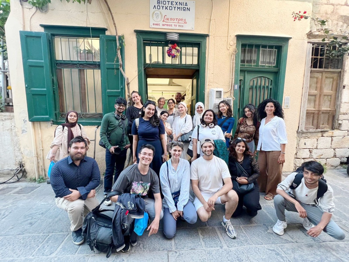 GU-Q students in Greece during their trip.