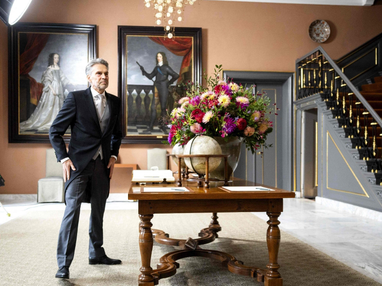 Dutch Prime Minister Dick Schoof arrives for the swearing-in ceremony of the new ministers at the Huis ten Bosch Palace in The Hague, on July 2, 2024. (Photo by Remko de Waal / ANP / AFP)