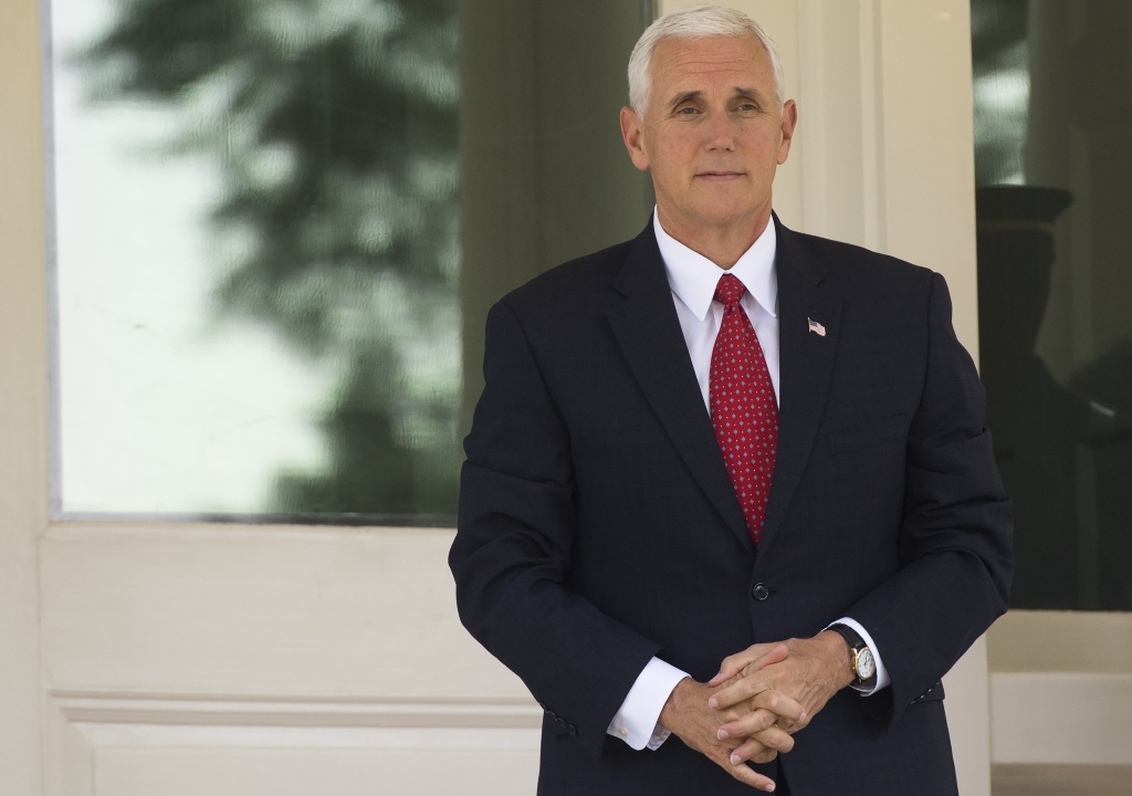 File photo: US Vice President Mike Pence awaits the arrival of Colombian President Juan Manuel Santos for a breakfast meeting at the US Naval Observatory, the home of the Vice President, in Washington, DC, May 19, 2017. AFP / SAUL LOEB

