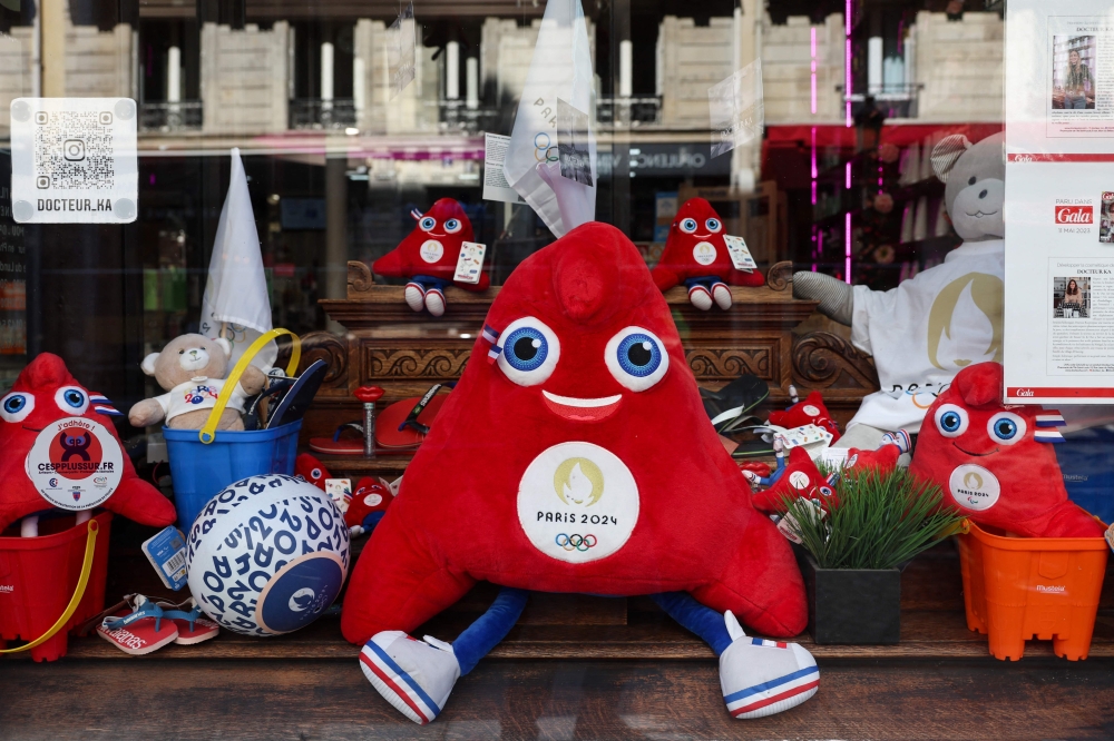 This photograph shows the Paris 2024 Olympics mascot