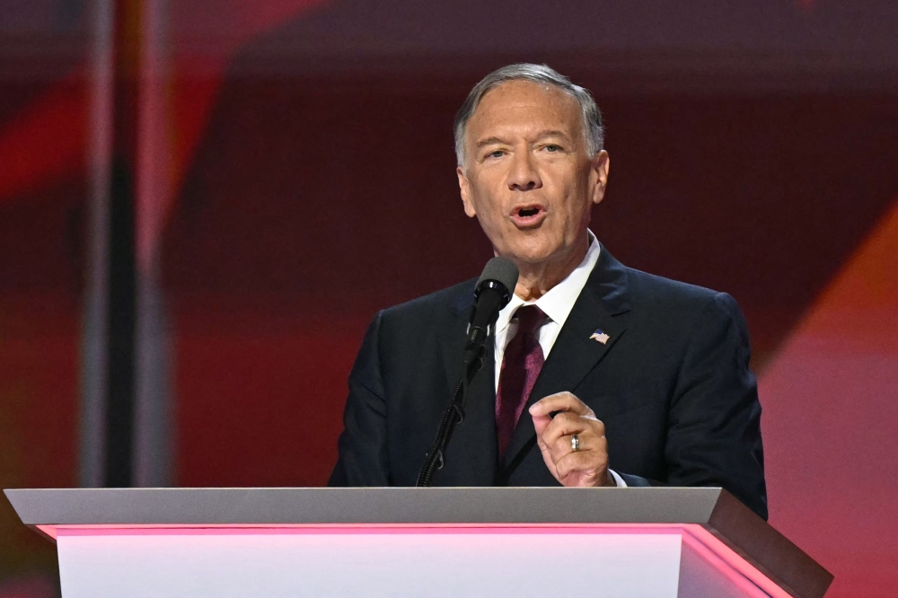 Former US Secretary of State Mike Pompeo speaks during the last day of the 2024 Republican National Convention at the Fiserv Forum in Milwaukee, Wisconsin, on July 18, 2024. (Photo by Patrick T. Fallon / AFP)